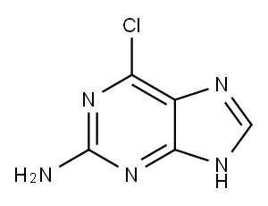 2-アミノ-6-クロロプリン 化学構造式