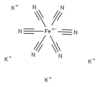 Tetrapotassium hexacyanoferrate trihydrate Structure