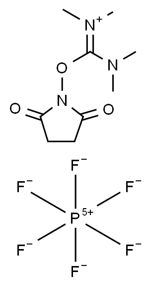 N,N,N',N'-Tetramethyl-O-(N-succinimidyl)uronium hexafluorophosphate Structure