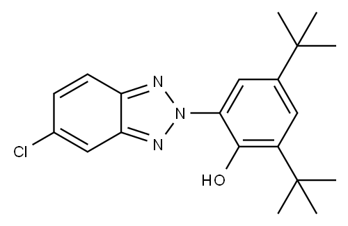 2-(3,5-ジ-tert-ブチル-2-ヒドロキシフェニル)-5-クロロベンゾトリアゾール 化学構造式