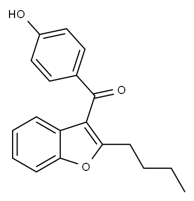 2-Butyl-3-(4-hydroxybenzoyl)benzofuran Structure