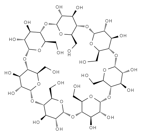 beta-Cyclodextrin hydrate Structure