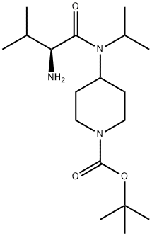 4-[((S)-2-AMino-3-Methyl-butyryl)-isopropyl-aMino]-piperidine-1-carboxylic acid tert-butyl ester Structure