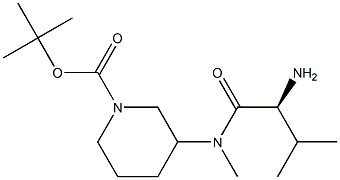 3-[((S)-2-AMino-3-Methyl-butyryl)-Methyl-aMino]-piperidine-1-carboxylic acid tert-butyl ester Structure