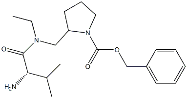 2-{[((S)-2-AMino-3-Methyl-butyryl)-ethyl-aMino]-Methyl}-pyrrolidine-1-carboxylic acid benzyl ester Structure