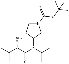 3-[((S)-2-AMino-3-Methyl-butyryl)-isopropyl-aMino]-pyrrolidine-1-carboxylic acid tert-butyl ester Structure