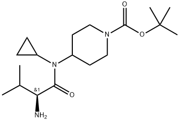 4-[((S)-2-AMino-3-Methyl-butyryl)-cyclopropyl-aMino]-piperidine-1-carboxylic acid tert-butyl ester Structure