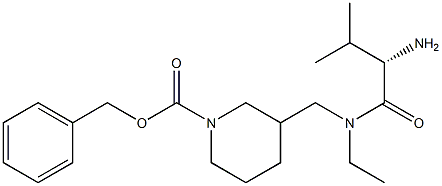 3-{[((S)-2-AMino-3-Methyl-butyryl)-ethyl-aMino]-Methyl}-piperidine-1-carboxylic acid benzyl ester Structure