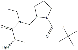 2-{[((S)-2-AMino-propionyl)-ethyl-aMino]-Methyl}-pyrrolidine-1-carboxylic acid tert-butyl ester Structure