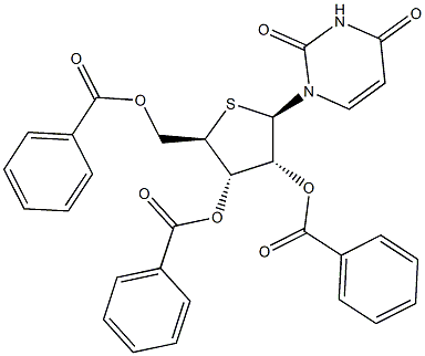 1-(2,3,5-Tri-O-benzoyl-4-thio-beta-D-ribofuranosyl)uracil, 2072145-30-1, 结构式