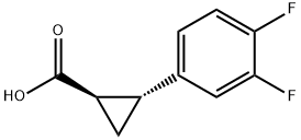 (1R,2S)-REL-2-(3,4-二氟苯基)环丙基甲酸, 220352-36-3, 结构式