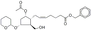 (5Z)-7-[(5-Acetyloxy-2-formyl-3-tetrahydropyranyloxy)cyclopentyl]-5-heptenoic Acid Benzyl Ester Structure