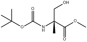 (R)-Methyl 2-((tert-butoxycarbonyl)aMino)-3-hydroxy-2-Methylpropanoate, 188476-28-0, 结构式