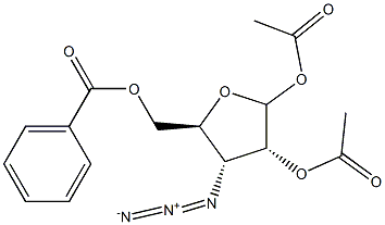 1,2-Di-O-acetyl-3-azido-3-deoxy-5-O-benzoyl-D-ribofuranose Structure