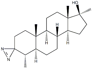 (4alpha,5alpha,17beta)-4,17-Dimethylspiro[androstane-3,3'-[3H]diazirin]-17-ol Structure