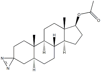 (5alpha,17beta)-Spiro[androstane-3,3'-[3H]diazirin]-17-ol 17-acetate Structure
