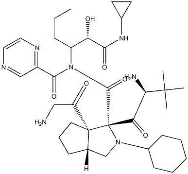 (1S,3aR,6aS)-(2S)-2-Cyclohexyl-N-(2-pyrazinylcarbonyl)glycyl-3-methyl-L-valyl-N-[(1S)-1-[2-(cyclopropylamino)-1-hydroxy-2-oxoethyl]butyl]octahydrocyclopenta[c]pyrrole-1-carboxamide Structure