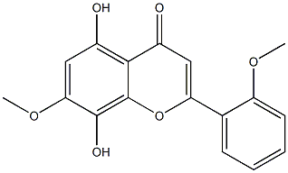 4H-1-Benzopyran-4-one, 5,8-dihydroxy-7-methoxy-2-(2-methoxyphenyl)- Structure