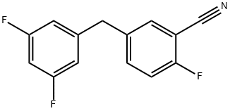 5-(3,5-difluorobenzyl)-2-fluorobenzonitrile Struktur
