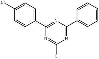 2-クロロ-4-(4-クロロフェニル)-6-フェニル-1,3,5-トリアジン 化学構造式