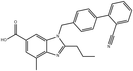 1-((2'-cyanobiphenyl-4-yl)methyl)-4-methyl-2-propyl-1H-benzo[d]imidazole-6-carboxylic acid Structure