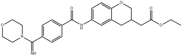 乙基2(6(4(氨亚基(吗啉代)甲基)苯甲酰氨基)色烷-3-基)醋酸盐