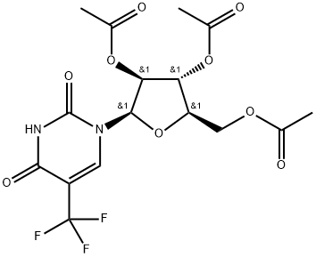 2',3',5'-Tri-O-acetyl-5-(trifluoromethyl) uridine Structure