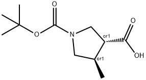 1,3-pyrrolidinedicarboxylic acid, 4-methyl-, 1-(1,1-dimethylethyl) ester, (3r,4r)-rel- Structure