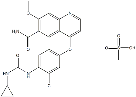 乐伐替尼甲磺酸盐, 857890-39-2, 结构式