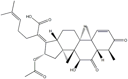 (8α,9β,13α,14β,17Z)-16β-(Acetyloxy)-7α-hydroxy-3,6-dioxo-29-nor-5α-dammara-1,17(20),24-trien-21-oic acid Structure