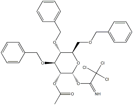 2-O-Acetyl-3,4,6-tri-O-benzyl-a-D-mannopyranosyl trichloroacetimidate Struktur