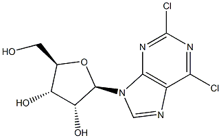 2,6-ジクロロプリンリボシド 化学構造式