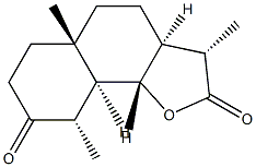 (3S)-3,3aβ,4,5,5a,6,7,9,9aβ,9bα-Decahydro-3β,5aα,9β-trimethylnaphtho[1,2-b]furan-2,8-dione Struktur