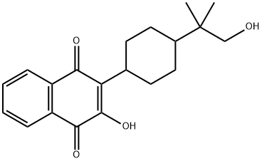 2-[4-(2-ヒドロキシ-1,1-ジメチルエチル)シクロヘキシル]-3-ヒドロキシ-1,4-ナフトキノン 化学構造式