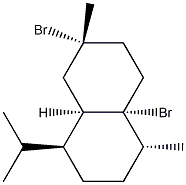 (1S,8aβ)-4aβ,7β-Dibromodecahydro-4β,7-dimethyl-1α-isopropylnaphthalene Structure