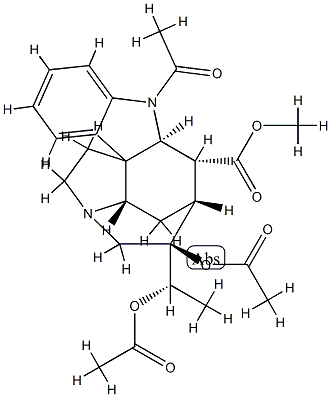 (19S)-1-Acetyl-19,20-diacetoxycuran-17-oic acid methyl ester Structure