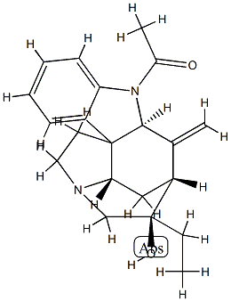 Strychane, 1-acetyl-20alpha-hydroxy-16-methylene- Structure