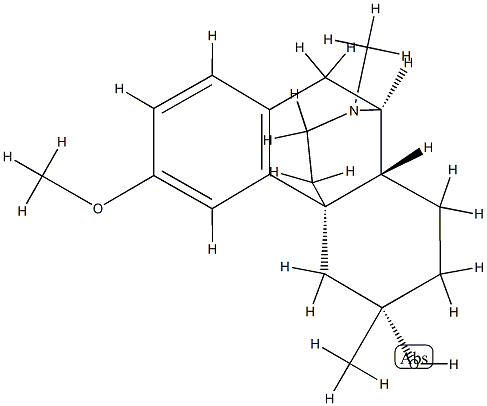3-Methoxy-6,17-dimethylmorphinan-6α-ol 结构式