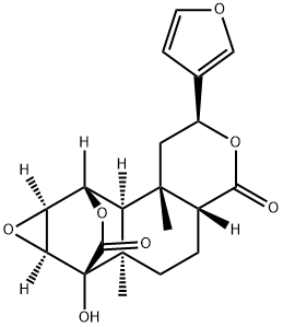 (2S,4aβ,7aα,8aα,9aα)-Dodecahydro-2-(3-furyl)-7α-hydroxy-6aα,9bβ-dimethyl-9β,7-(epoxymethano)-4H-oxireno[6,7]naphtho[2,1-c]pyran-4,11-dione Struktur