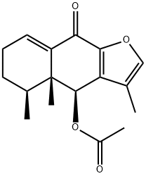 (4S)-4β-Acetoxy-4a,5,6,7-tetrahydro-3,4aβ,5β-trimethylnaphtho[2,3-b]furan-9(4H)-one Structure