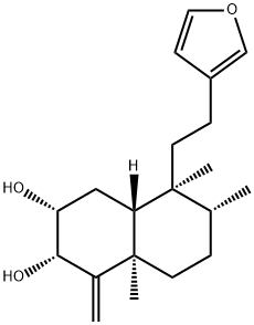 (2S,4aβ)-5β-[2-(3-Furyl)ethyl]decahydro-5,6α,8aα-trimethyl-1-methylenenaphthalene-2α,3α-diol Structure