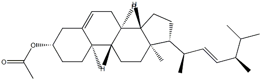 (22E,24R)-24-Methylcholesta-5,22-dien-3β-ol acetate Structure