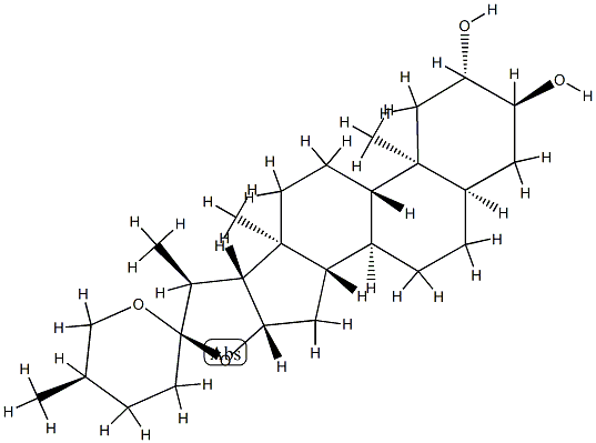 (25R)-5β-Spirostane-2β,3α-diol Structure