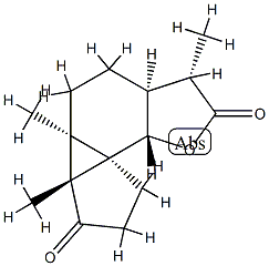 (3aR,8bR)-3a,3b,4,5,5aα,8aβ-Hexahydro-3aβ,3bα,6α-trimethyl-1H-cyclopenta[2,3]cyclopropa[1,2-g]benzofuran-3,7(2H,6H)-dione Structure
