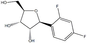 (1S)-1,4-Anhydro-1-C-(2,4-difluorophenyl)-D-ribitol Structure