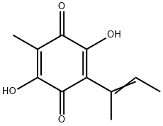 2,5-Cyclohexadiene-1,4-dione,2,5-dihydroxy-3-methyl-6-(1-methyl-1-propenyl)-(9CI) Structure