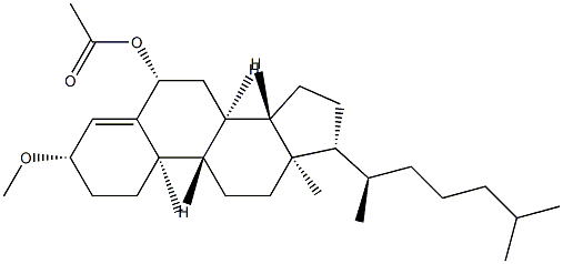 3β-Methoxycholest-4-en-6β-ol acetate 结构式