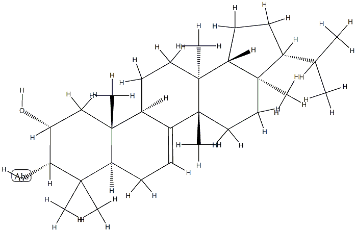 Fern-7-ene-2α,3α-diol Structure