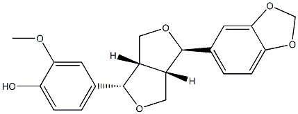 4-[(1S,3aα,6aα)-4α-(1,3-Benzodioxol-5-yl)tetrahydro-1H,3H-furo[3,4-c]furan-1β-yl]-2-methoxyphenol Structure
