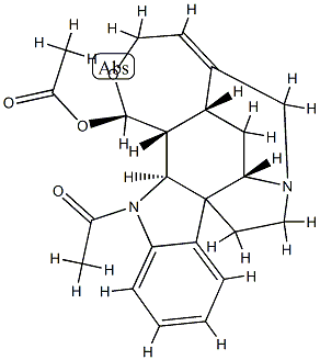(17R)-1-Acetyl-19,20-didehydro-17,18-epoxycuran-17-ol acetate Structure